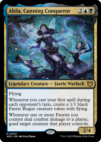 Alela, Cunning Conqueror [Wilds of Eldraine Commander] (Español)